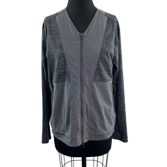 Lululemon Lab Heather Gray Varsa Jacket V-Neck Two-Way Full Zip Size Medium M - Picture 2 of 10